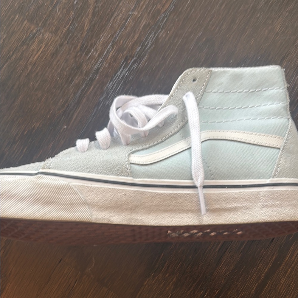 Vans Sk8-Hi Tapered Baby Blue Canvas and Suede High-Top Sneakers Size 9 1/2 - Picture 8 of 9